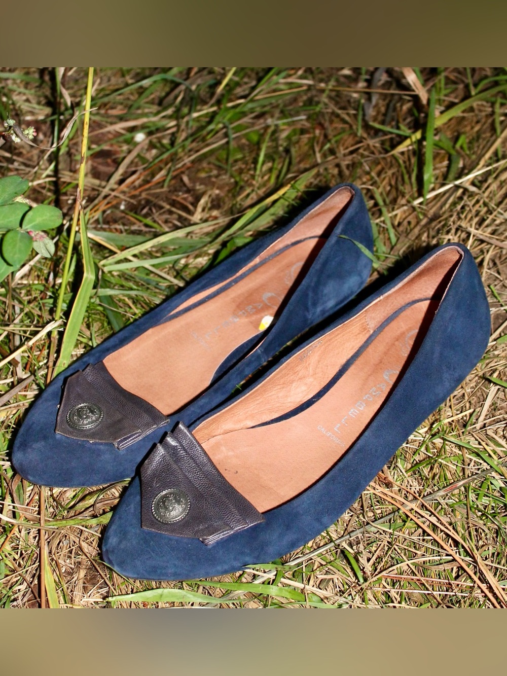 Jeffrey Campbell Ibiza Reagle Blue Suede Ballerina Flats